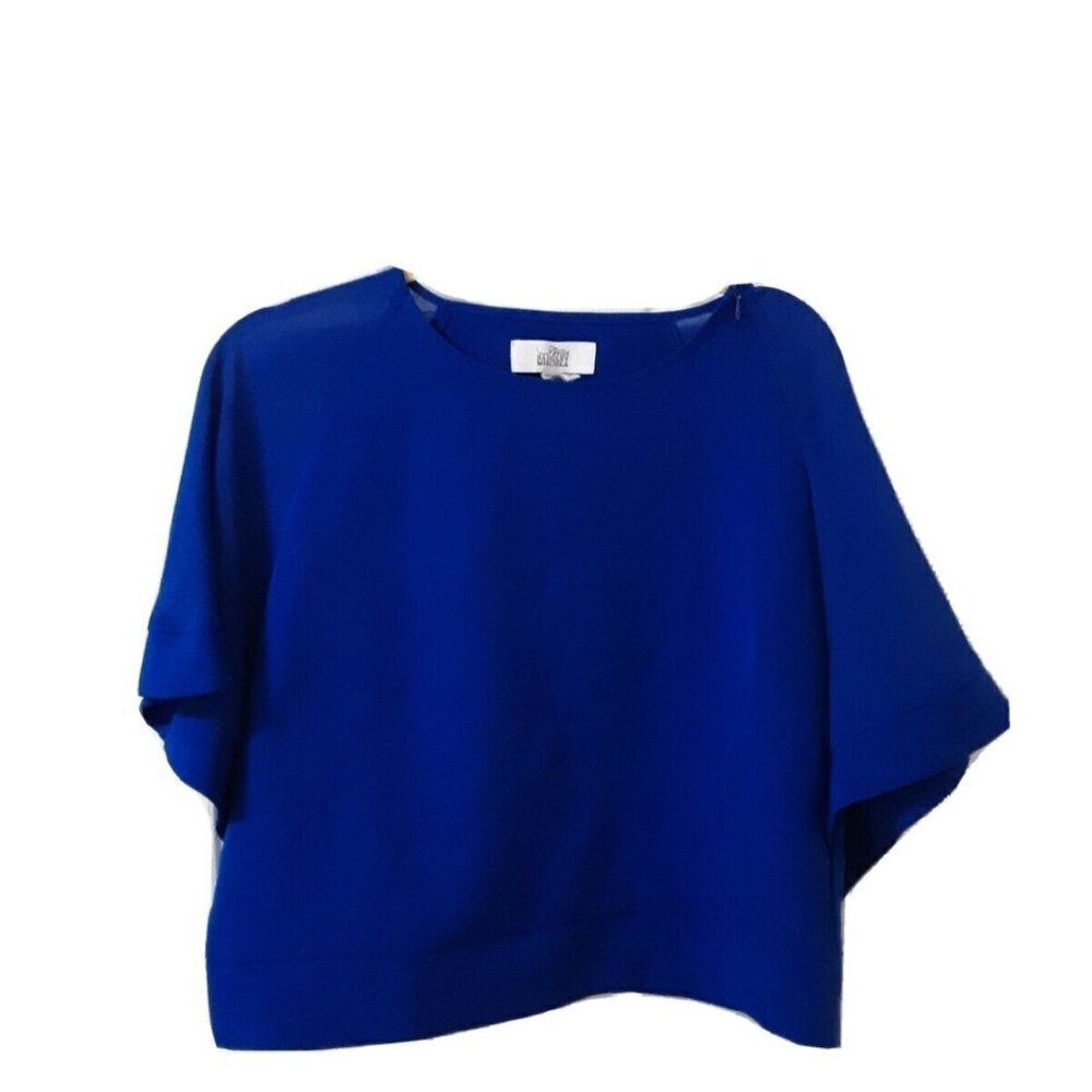 Belle Badgley Mischa Size 14 Royal Blue Dolman Sleeve Top with Shoulder Zipper